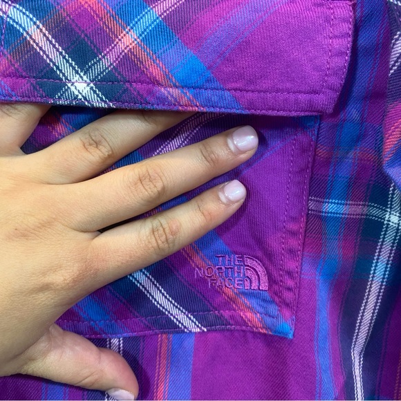 North Face Women Purple Flannel M - Picture 4 of 9